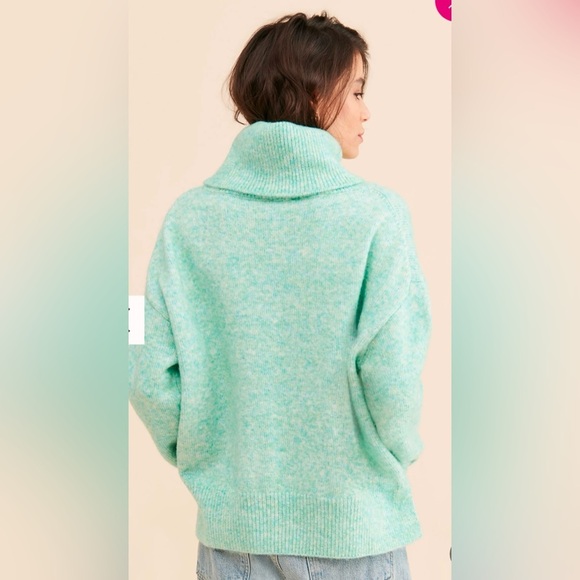 NWOT Find Me Now Jeffery Sweater Pullover Turtleneck Green Sz S Wool Blend $139 - Picture 3 of 8